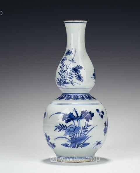 古玩陶瓷青花花卉紋葫蘆瓶真品鑒賞圖