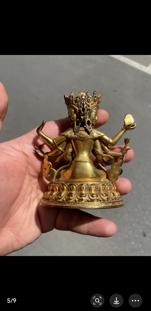 古玩銅器尊勝佛母真品鑒賞圖