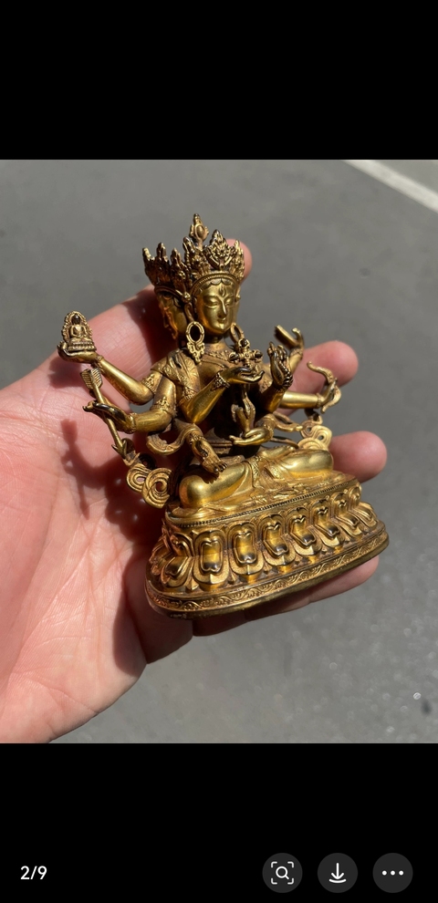 古玩銅器尊勝佛母真品鑒賞圖