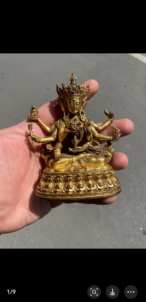 古玩銅器尊勝佛母真品鑒賞圖