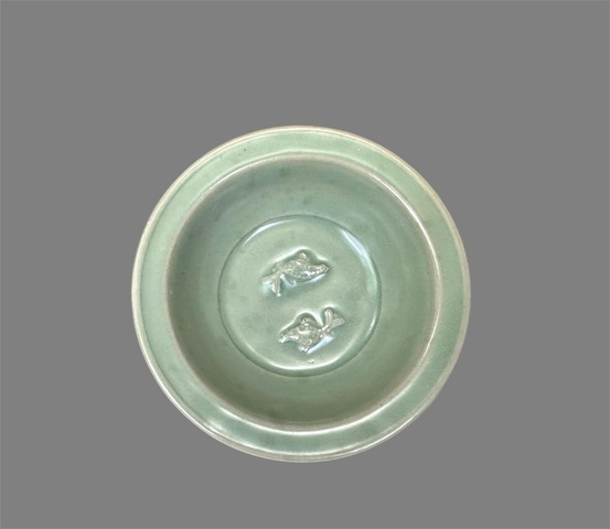 古玩陶瓷龍泉窯雙魚洗真品鑒賞圖