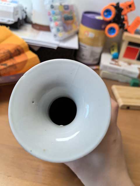 古玩陶瓷粉彩花鳥紋撇口瓶真品鑒賞圖