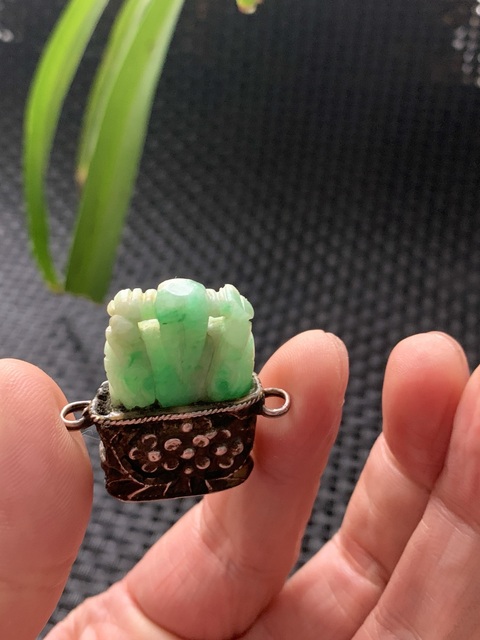古玩玉器天然翡翠雕“財神”真品鑒賞圖