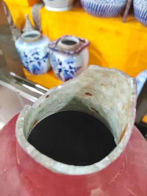古玩陶瓷鈞紅釉天球瓶真品鑒賞圖
