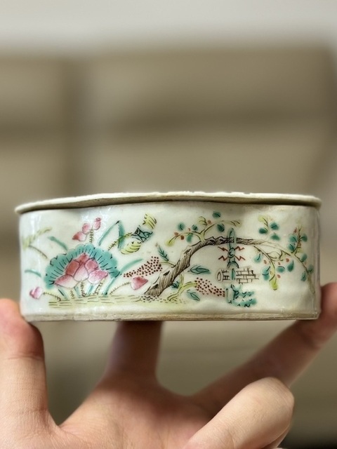 古玩陶瓷粉彩油絮缸真品鑒賞圖