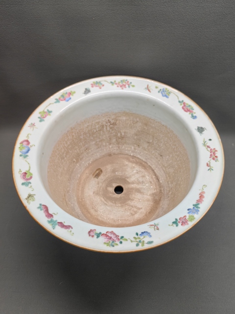 古玩陶瓷龍鳳紋粉彩花盆真品鑒賞圖