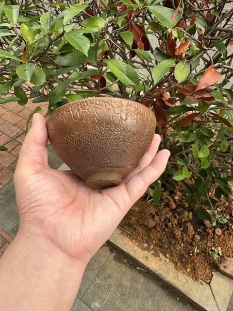 古玩陶瓷建窯龜背紋茶盞真品鑒賞圖