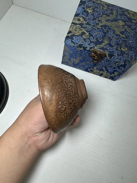 古玩陶瓷建窯龜背紋茶盞真品鑒賞圖