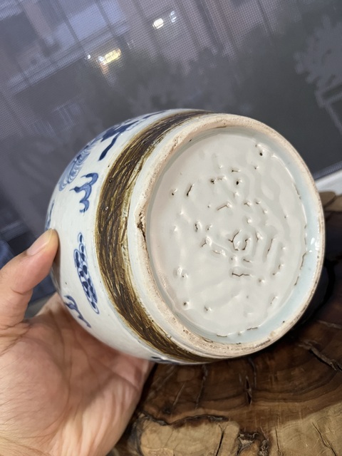 古玩陶瓷青花獅紋罐拍賣,當前價格1288元