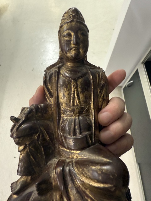 古玩雜項觀音木雕真品鑒賞圖