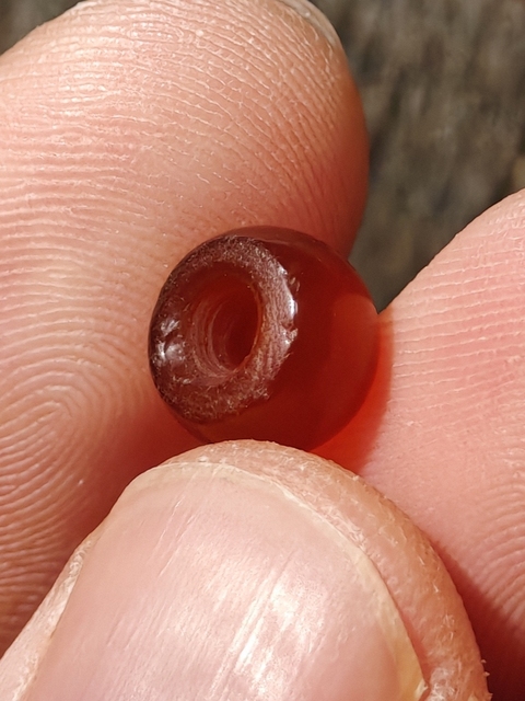古玩玉器紅瑪瑙“素紋珠”真品鑒賞圖