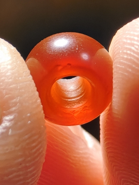 古玩玉器紅瑪瑙“素紋珠”真品鑒賞圖