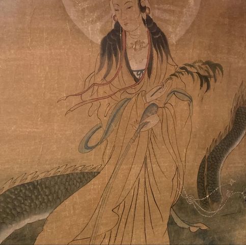 古玩字畫觀音降龍圖真品鑒賞圖