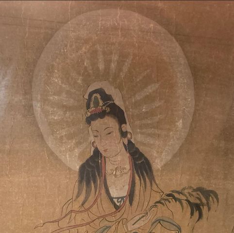古玩字畫觀音降龍圖真品鑒賞圖