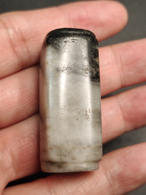 古玩玉器琮型玉勒真品鑒賞圖