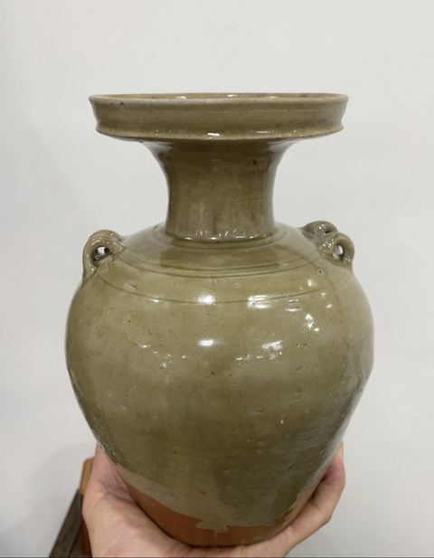 古玩陶瓷越窯青瓷四系罐真品鑒賞圖