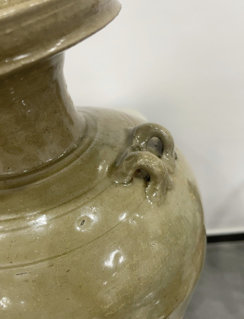 古玩陶瓷越窯青瓷四系罐真品鑒賞圖