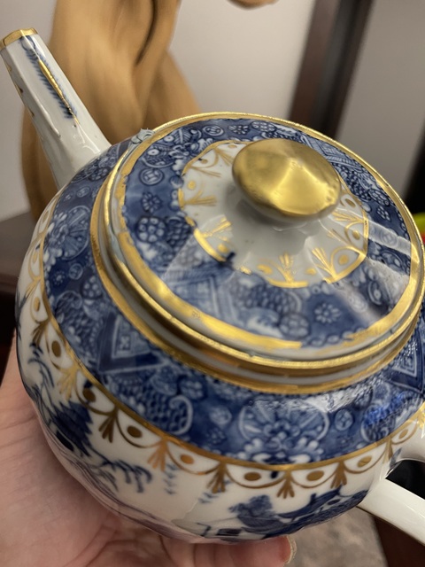 古玩陶瓷樓臺亭閣山水執壺真品鑒賞圖