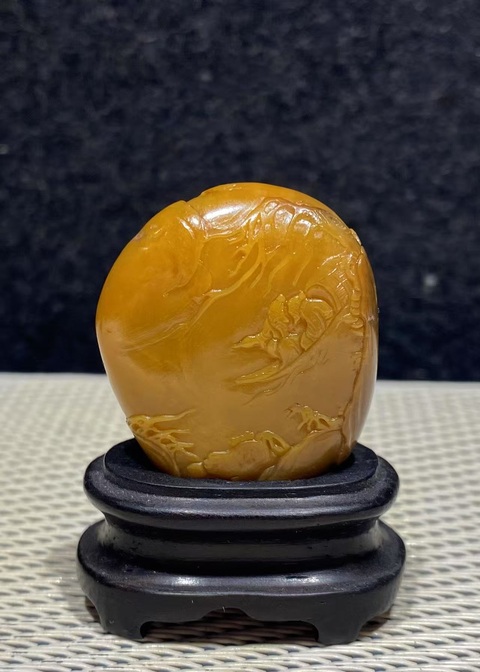 古玩雜項壽山田黃石擺件拍賣,當前價格196元