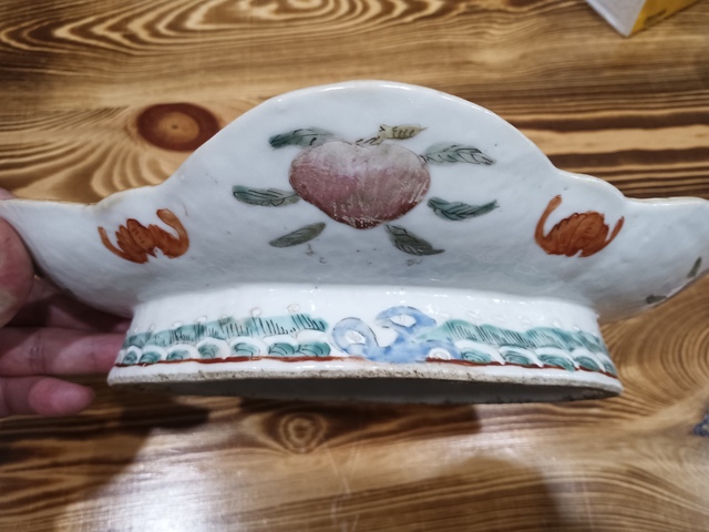古玩陶瓷粉彩人物故事紋貢盤真品鑒賞圖