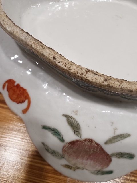 古玩陶瓷粉彩人物故事紋貢盤真品鑒賞圖