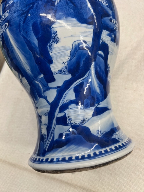 古玩陶瓷青花鶴鹿同春圖鳳尾尊真品鑒賞圖