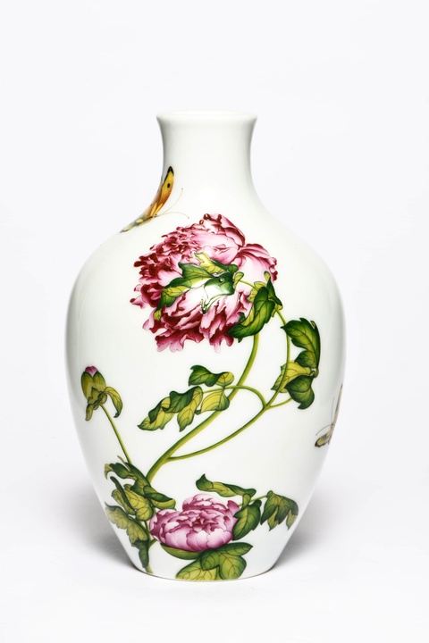 古玩陶瓷花卉紋瓶真品鑒賞圖