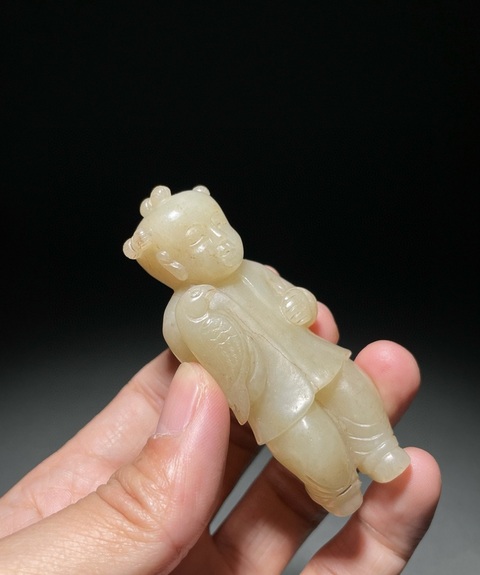 古玩玉器和田玉童子真品鑒賞圖