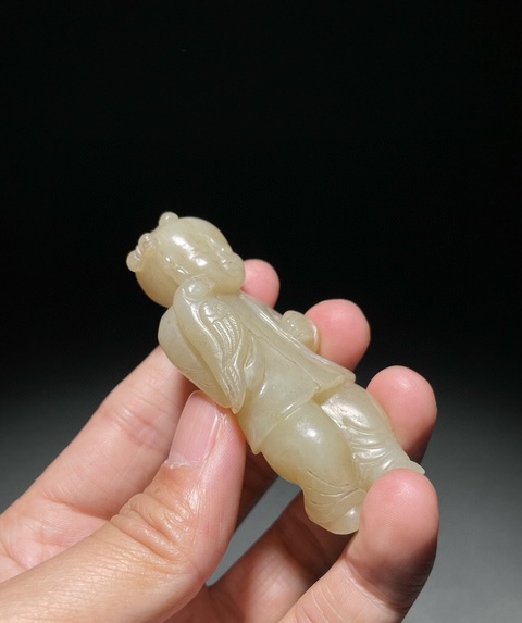 古玩玉器和田玉童子真品鑒賞圖