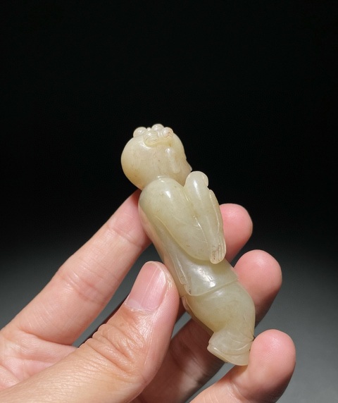 古玩玉器和田玉童子真品鑒賞圖