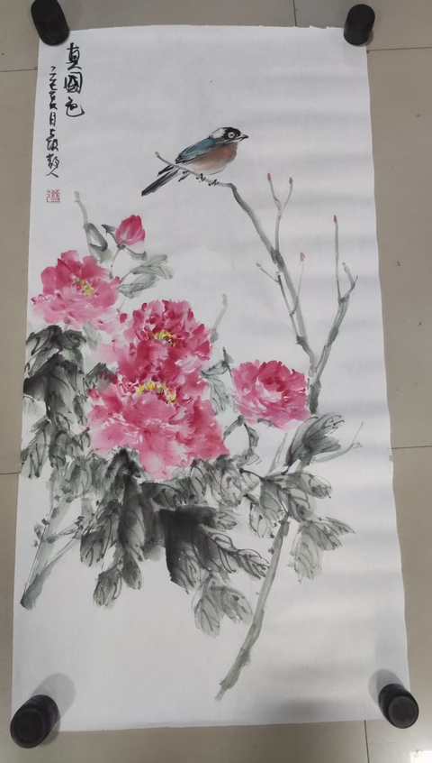 古玩字畫河南名家謝英慧 花卉拍賣,當前價格10元