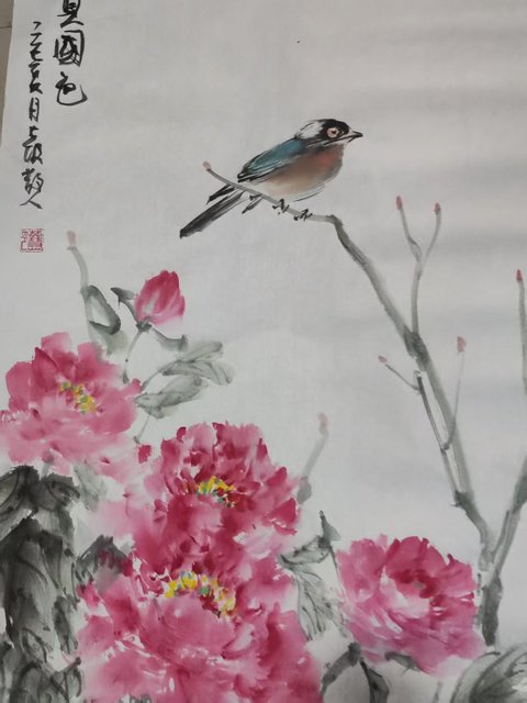 古玩字畫河南名家謝英慧 花卉拍賣,當前價格10元