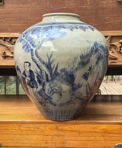 古玩陶瓷八仙圖青花罐真品鑒賞圖