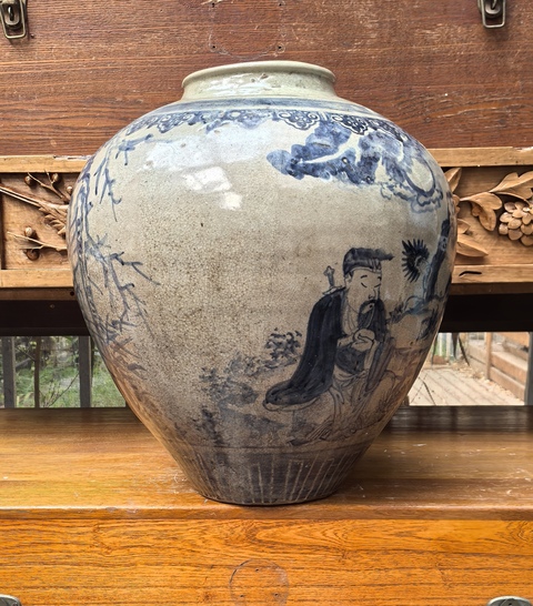 古玩陶瓷八仙圖青花罐真品鑒賞圖