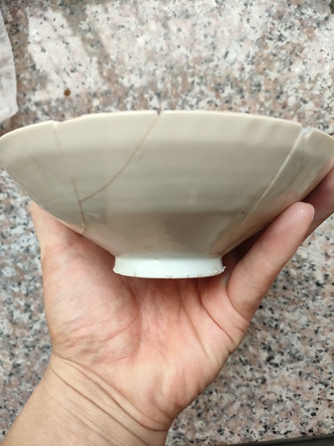 古玩陶瓷定窯白瓷斗笠碗拍賣,當前價格1200元