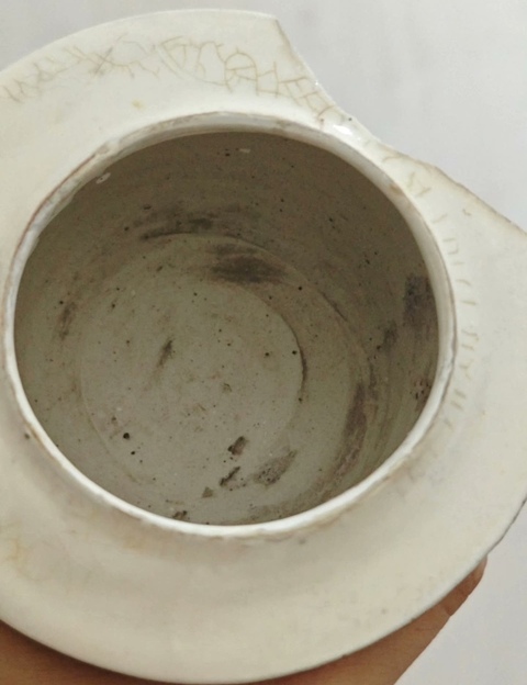 古玩陶瓷磁州窯白釉行爐真品鑒賞圖