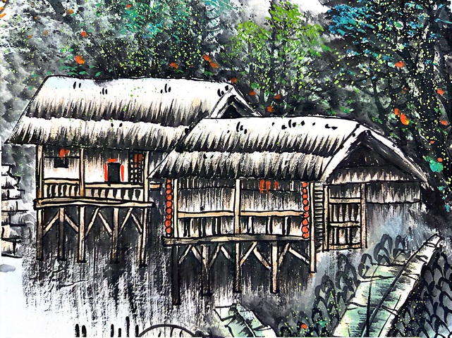 古玩字畫張樹長江岸雅居拍賣，當前價格7200元