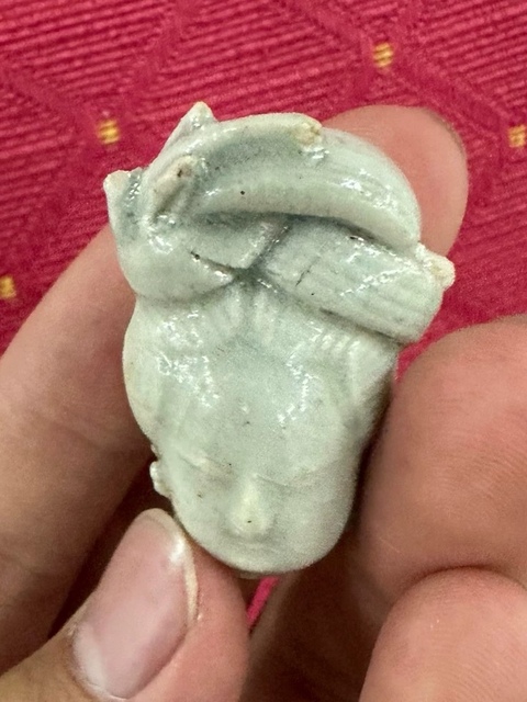 古玩陶瓷人物頭塑像標本真品鑒賞圖