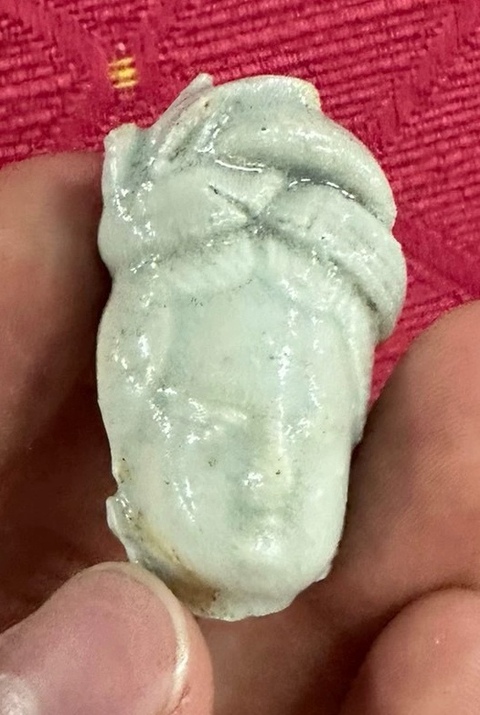 古玩陶瓷人物頭塑像標本真品鑒賞圖