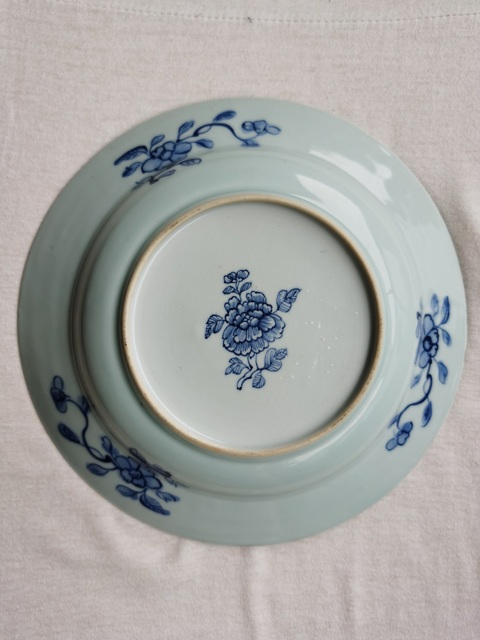 古玩陶瓷西廂記青花盤真品鑒賞圖