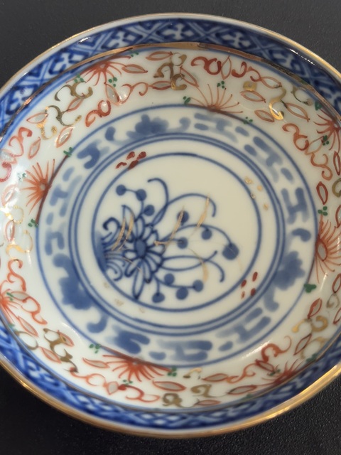 古玩陶瓷青花加彩花卉紋玲瓏瓷盤拍賣,當前價格266元
