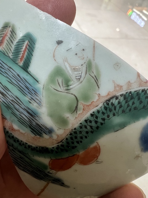 古玩陶瓷百子鬧春粉彩標本真品鑒賞圖