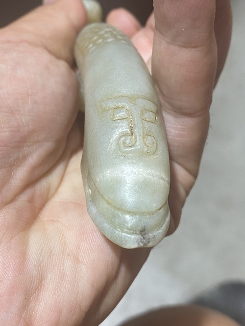古玩玉器和田玉雕“龍首帶鉤”真品鑒賞圖