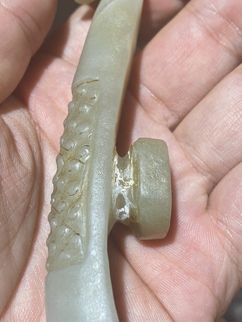 古玩玉器和田玉雕“龍首帶鉤”真品鑒賞圖