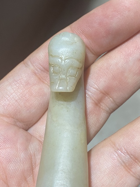 古玩玉器和田玉雕“龍首帶鉤”真品鑒賞圖