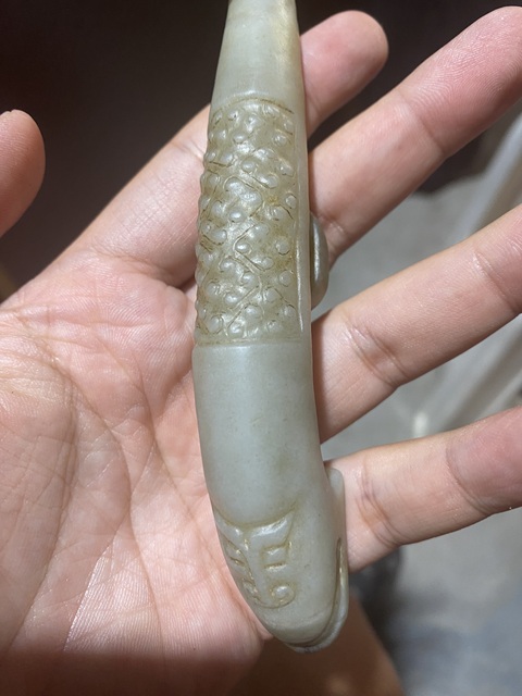 古玩玉器和田玉雕“龍首帶鉤”真品鑒賞圖