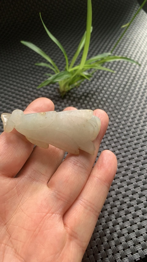 古玩玉器清代翡翠雕“玉蘭花”掛件拍賣,當前價格6800元