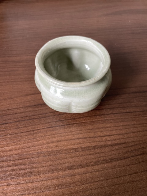 古玩陶瓷青白釉瓜楞罐真品鑒賞圖