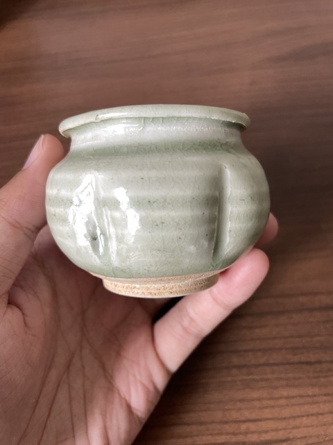 古玩陶瓷青白釉瓜楞罐真品鑒賞圖