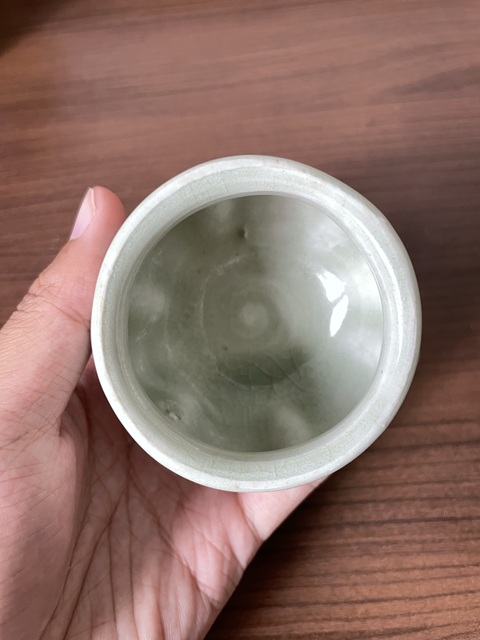 古玩陶瓷青白釉瓜楞罐真品鑒賞圖